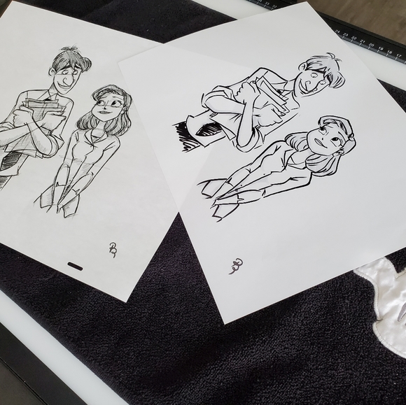 Disney Paperman character Ink and Pencil set Drawing/sketch signed animation Art - Picture 4 of 5